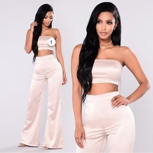 🌸SET- Champagne bandeau and flared pants